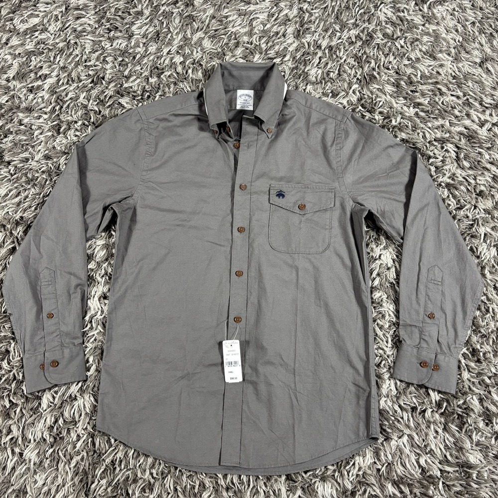 Brooks Brothers Regent Fit Button Down Polo Shirt Gray Cotton Small NWT 3518
